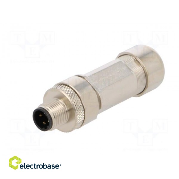 Plug | M12 | PIN: 4 | male | D code-Ethernet | for cable | spring clamp фото 2