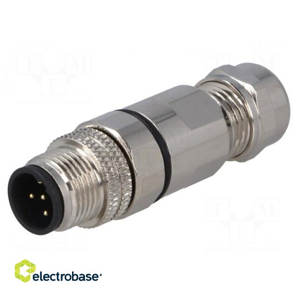 Plug | M12 | PIN: 5 | male | B code-Profibus | for cable | soldering | IP65 фото 1