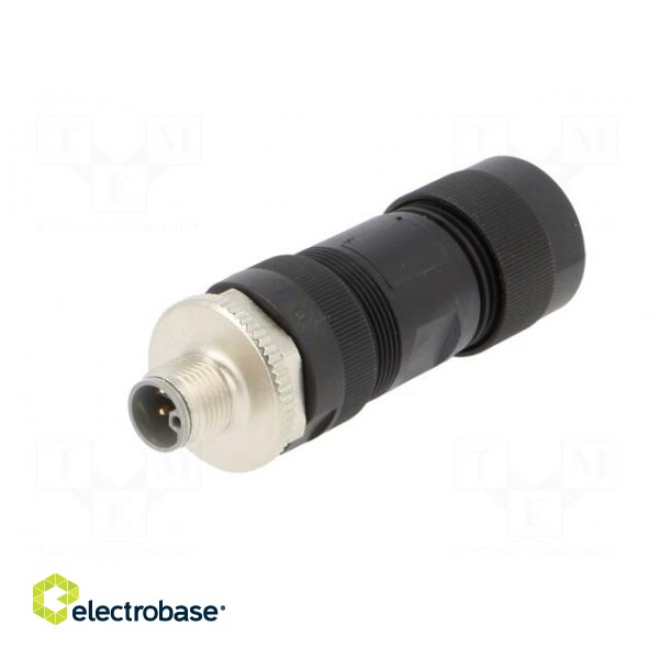 Plug | M12 | PIN: 5 | male | L code-Power | for cable | screw terminal фото 2