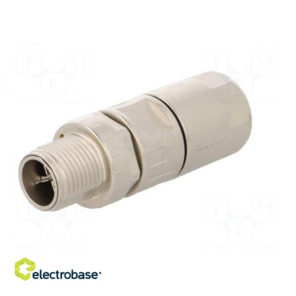Plug | M12 | PIN: 8 | male | X code-ProfiNET | for cable | crimped | 48V фото 2