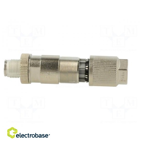 Plug | M12 | PIN: 8 | male | X code-ProfiNET | for cable | IDC | straight фото 7