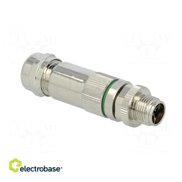 Plug | M12 | PIN: 8 | male | X code-ProfiNET | for cable | soldering | IP67 фото 8