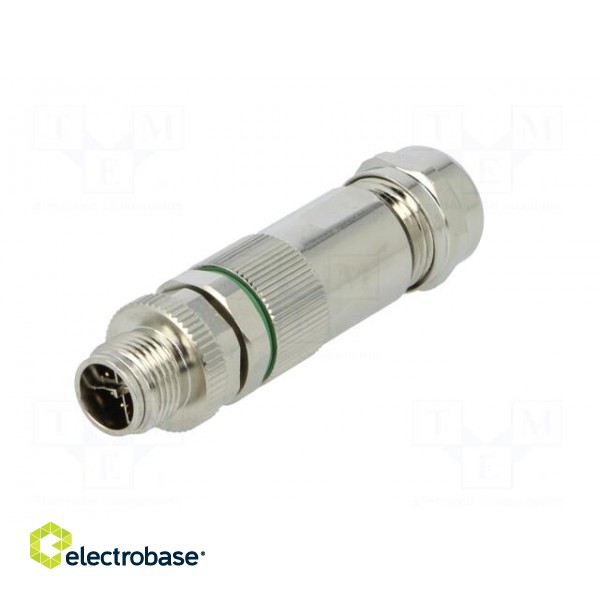 Plug | M12 | PIN: 8 | male | X code-ProfiNET | for cable | soldering | IP67 фото 2