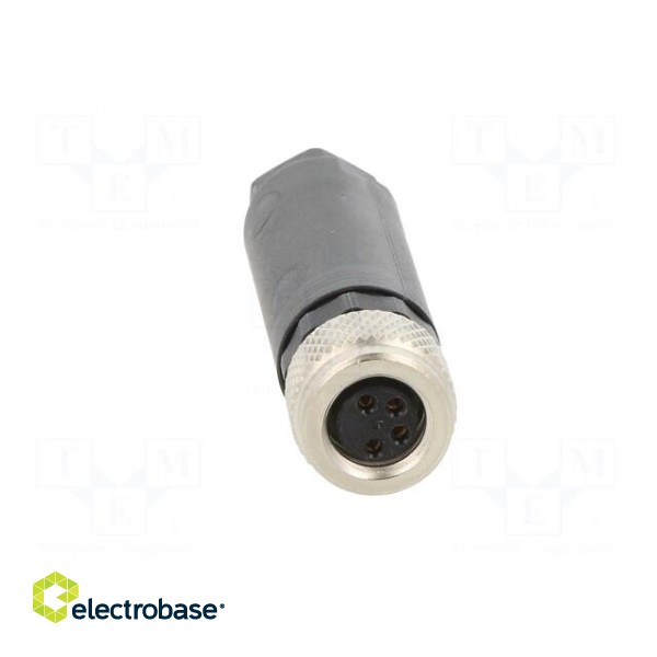 Connector: M8 | female | PIN: 4 | straight | for cable | plug | 4A | IP67 фото 9
