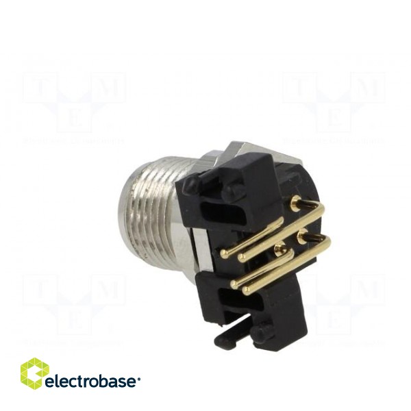 Socket | M12 | PIN: 4 | male | D code-Ethernet | THT | IP65/IP67 | 250V | 4A image 4