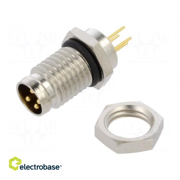 Connector: M8 | male | PIN: 4 | straight | for panel mounting | socket