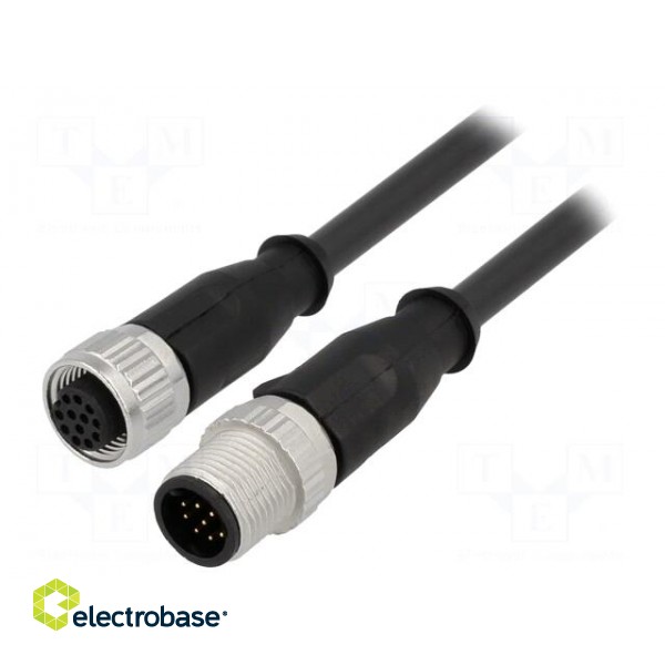 Cable: for sensors/automation | PIN: 12 | M12-M12 | 2m | plug | plug