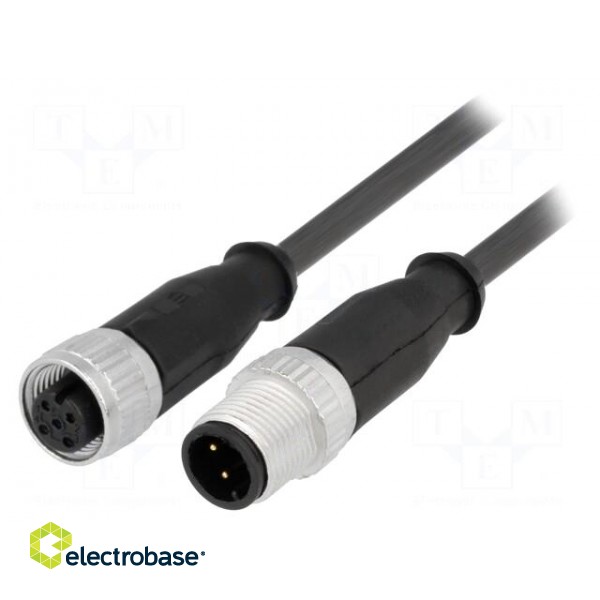 Cable: for sensors/automation | PIN: 3 | M12-M12 | 1.5m | plug | plug