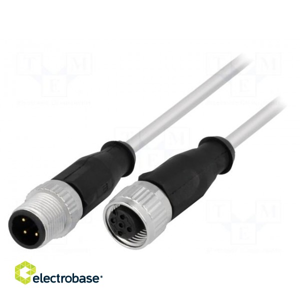 Cable: for sensors/automation | PIN: 3 | M12-M12 | 2m | plug | plug | male