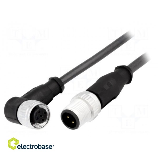 Cable: for sensors/automation | PIN: 4 | M12-M12 | 0.5m | plug | plug