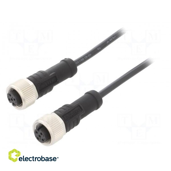 Cable: for sensors/automation | PIN: 4 | M12-M12 | 1m | plug | plug | 250V