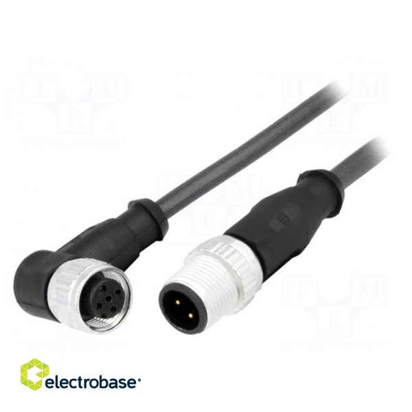 Cable: for sensors/automation | PIN: 4 | M12-M12 | 1m | plug | plug | male