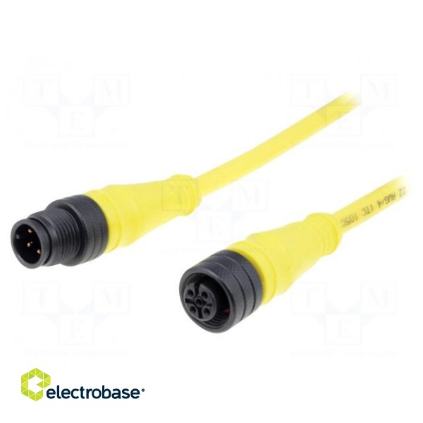 Cable: for sensors/automation | PIN: 4 | M12-M12 | 3m | plug | plug | IP67