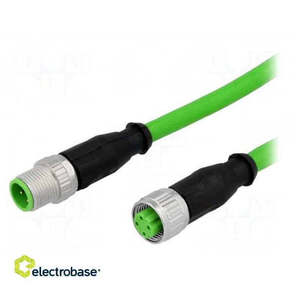 Cable: for sensors/automation | PIN: 4 | M12-M12 | D code-Ethernet