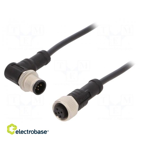 Cable: for sensors/automation | PIN: 5 | M12-M12 | 1m | plug | plug | 60V