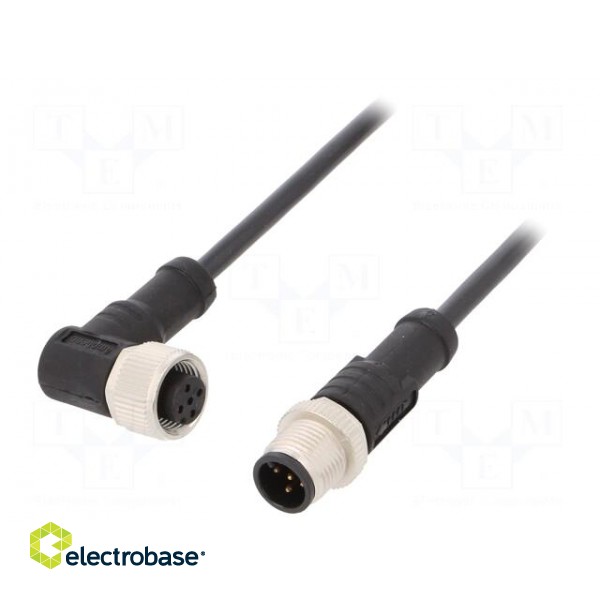 Cable: for sensors/automation | PIN: 5 | M12-M12 | 1m | plug | plug | 60V