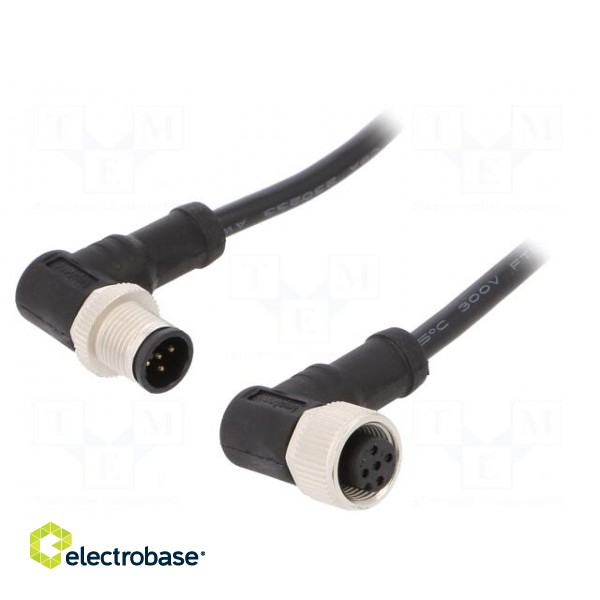 Cable: for sensors/automation | PIN: 5 | M12-M12 | 1m | plug | plug | 60V