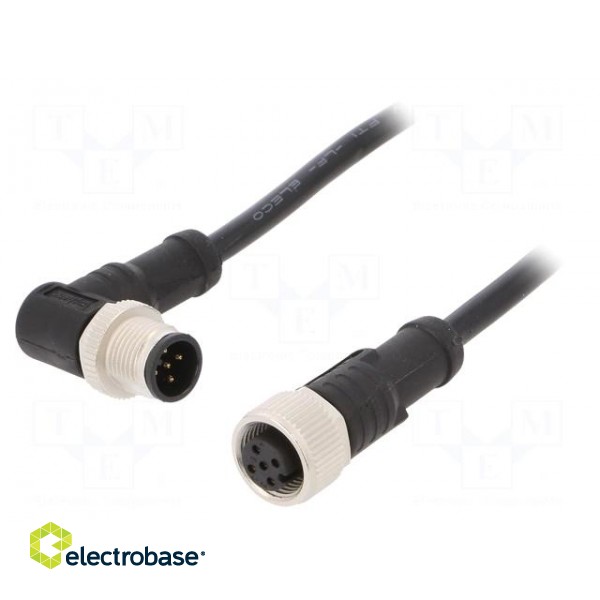 Cable: for sensors/automation | PIN: 5 | M12-M12 | 1m | plug | plug | 60V