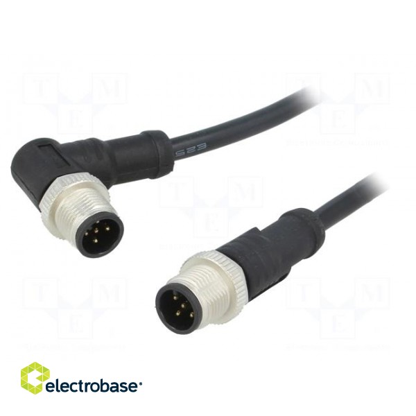 Cable: for sensors/automation | PIN: 5 | M12-M12 | 1m | plug | plug | 60V