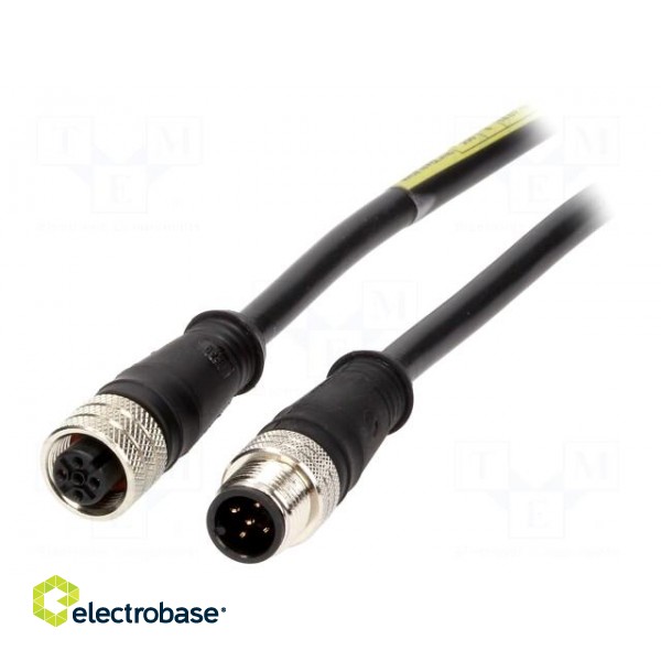 Cable: for sensors/automation | PIN: 5 | M12-M12 | 5m | plug | plug | 60V