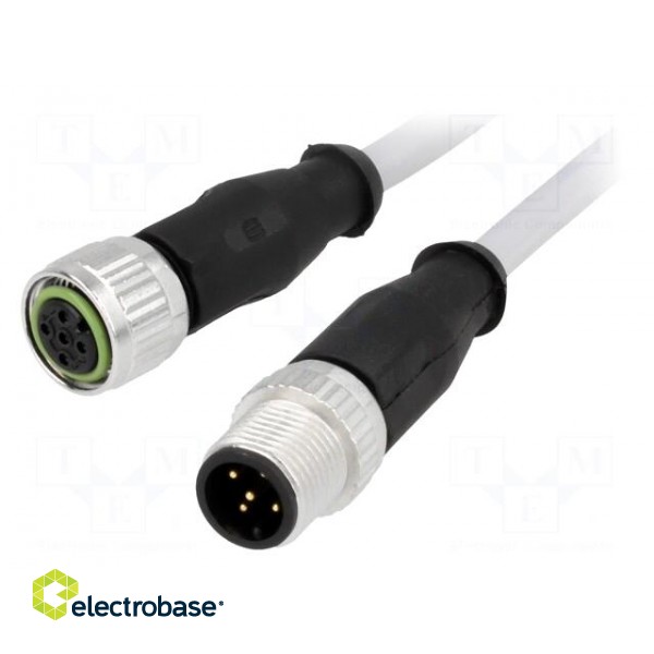 Cable: for sensors/automation | PIN: 5 | M12-M12 | 1.5m | plug | plug