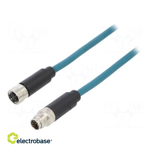 Cable: for sensors/automation | PIN: 8 | male | M12 male,M12 female