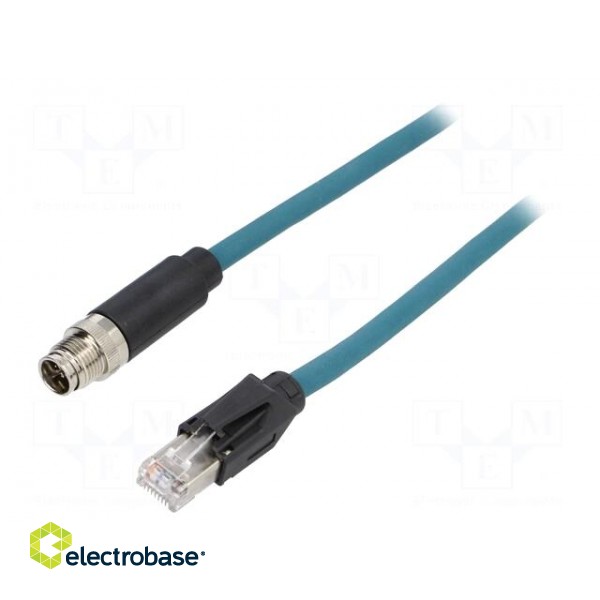 Cable: for sensors/automation | PIN: 8 | male | RJ45 plug,M12 male