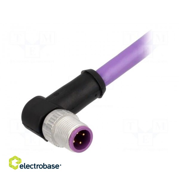 Plug | M12 | PIN: 4 | male | B code-Profibus | 1m | Insulation: PVC | cables