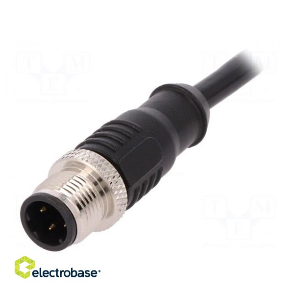 Plug | M12 | PIN: 4 | male | D code-Ethernet | IP67 | 250V | 4A | straight