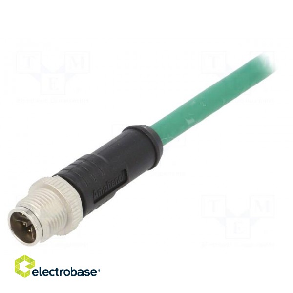 Plug | M12 | PIN: 8 | male | X code-ProfiNET | 2m | IP67 | 50V | 500mA | cables