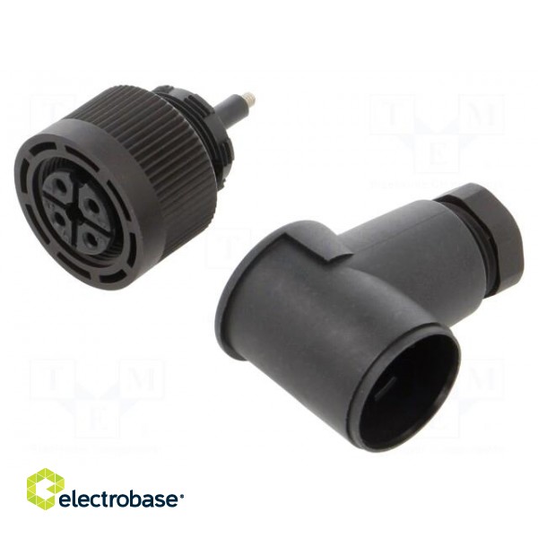 Connector: M18 | plug | female | 250V | 4A | IP65 | PIN: 4 | screw terminal image 1