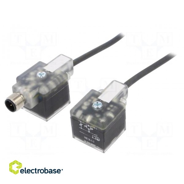 Adapter cable | plug DIN 43650 x2,M12 female socket | PIN: 3 | IP67