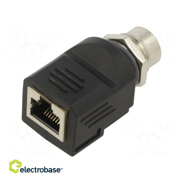 Adapter | M12 female D coded,RJ45 socket | D code-Ethernet image 1
