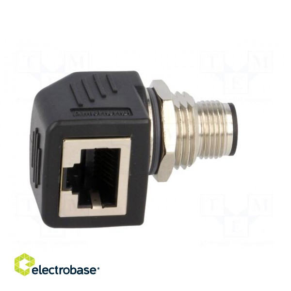 Adapter | M12 male,RJ45 socket | D code-Ethernet | PIN: 4 | Cat: 5e image 9
