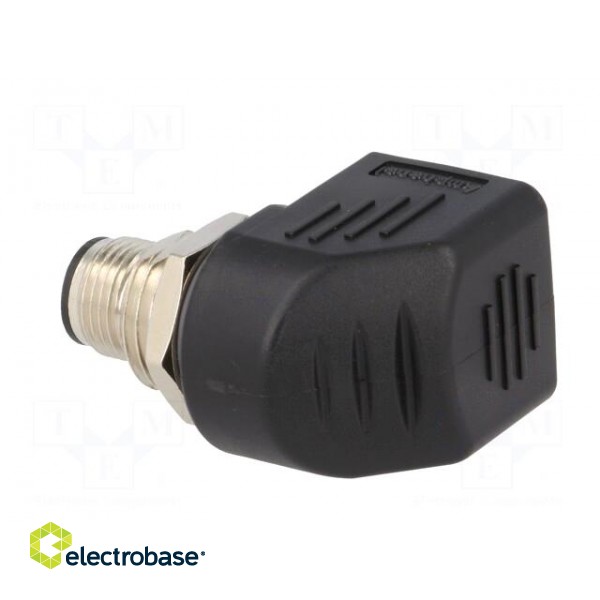 Adapter | RJ45 socket,M12 male | D code-Ethernet | PIN: 4 | Cat: 5e paveikslėlis 6
