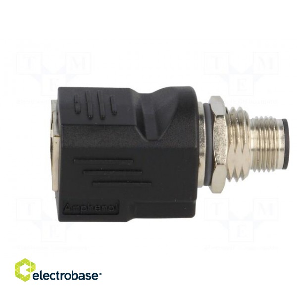 Adapter | RJ45 socket,M12 male | D code-Ethernet | PIN: 4 | straight paveikslėlis 3