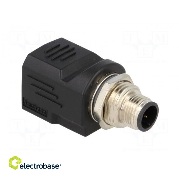 Adapter | RJ45 socket,M12 male | D code-Ethernet | PIN: 4 | straight paveikslėlis 4