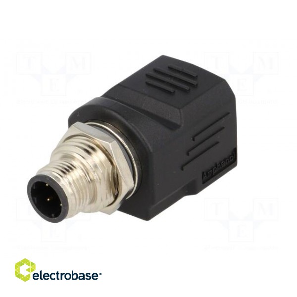 Adapter | RJ45 socket,M12 male | D code-Ethernet | PIN: 4 | straight paveikslėlis 6