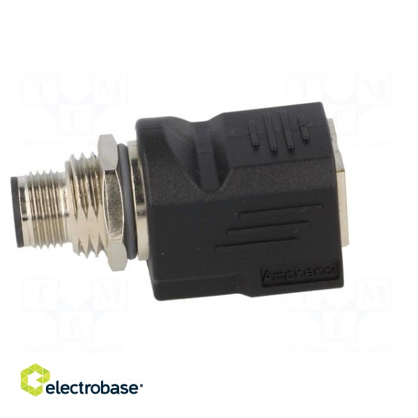 Adapter | RJ45 socket,M12 male | D code-Ethernet | PIN: 4 | straight image 7