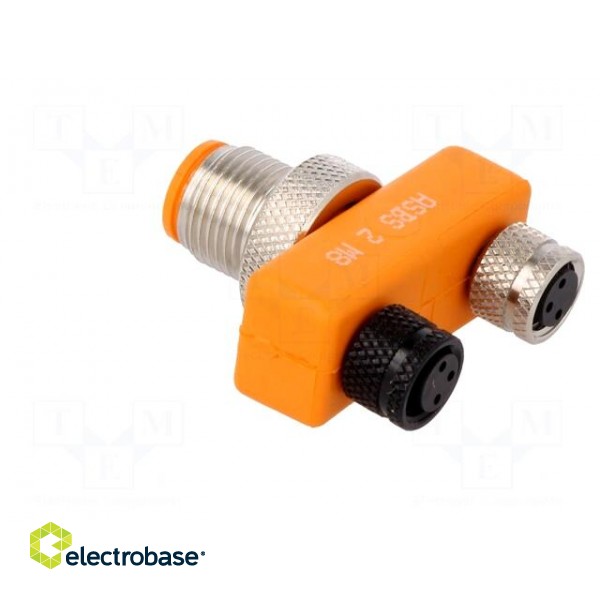 T adapter | M12 male,M8 female x2 | PIN: 3 | IP67 | Y image 4