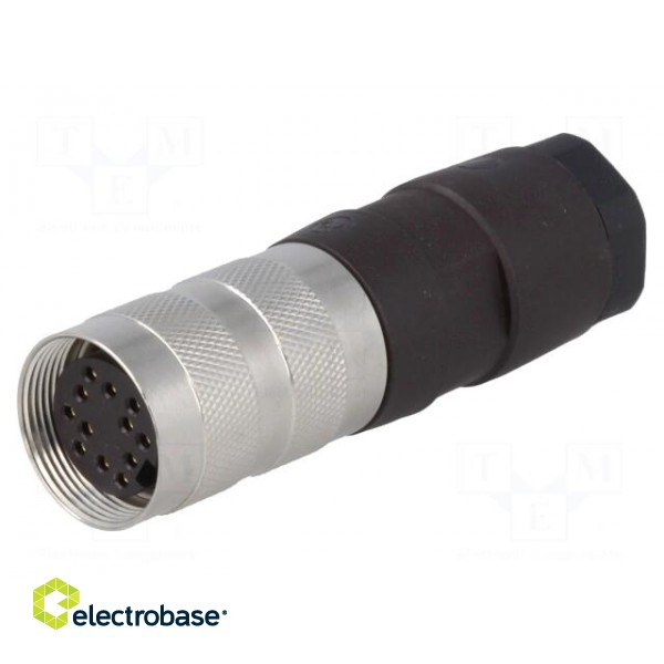 Connector: M16 | plug | female | soldering | for cable | PIN: 12 | 3A | 150V paveikslėlis 1