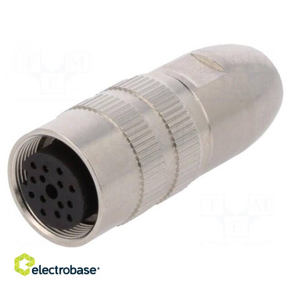 Connector: M16 | plug | female | soldering | for cable | PIN: 14 | 3A | 60V image 1