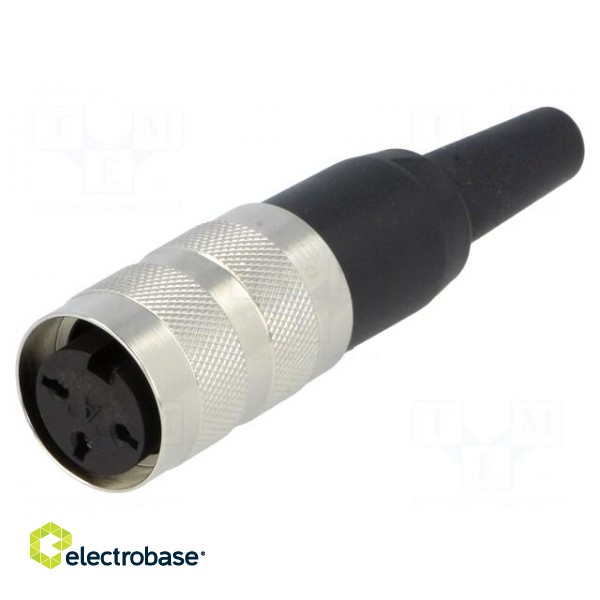 Connector: M16 | plug | female | soldering | for cable | PIN: 3 | 5A | 300V image 1