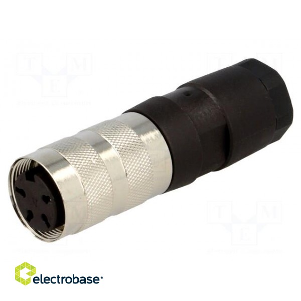 Connector: M16 | plug | female | soldering | for cable | PIN: 4 | 5A | 300V image 1