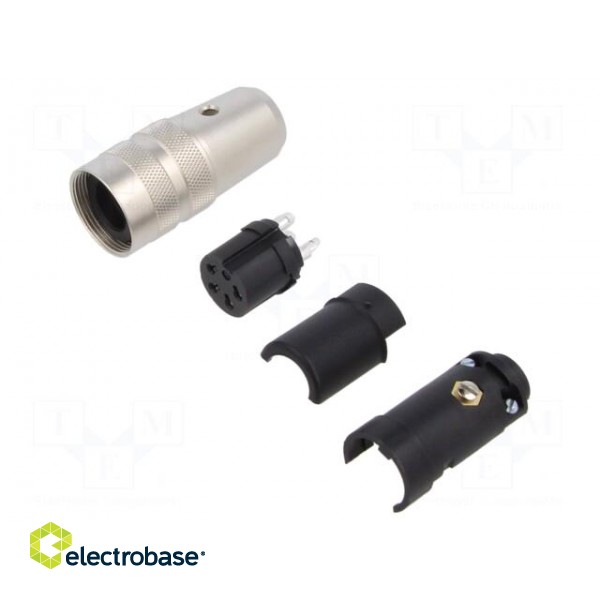Connector: M16 | plug | female | soldering | for cable | PIN: 4 | 6A | 150V