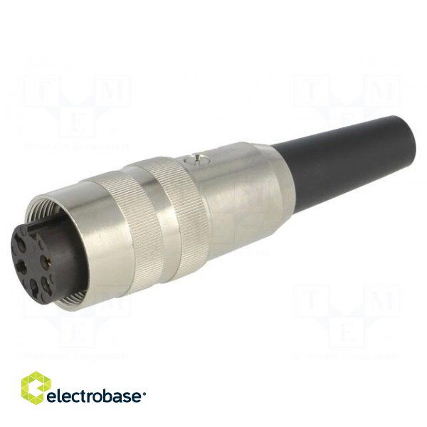 Connector: M16 | plug | female | soldering | for cable | PIN: 5 | 5A | 250V фото 1