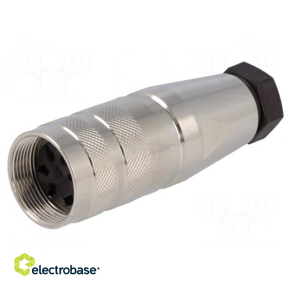 Connector: M16 | plug | female | soldering | for cable | PIN: 5 | 5A | 300V paveikslėlis 1