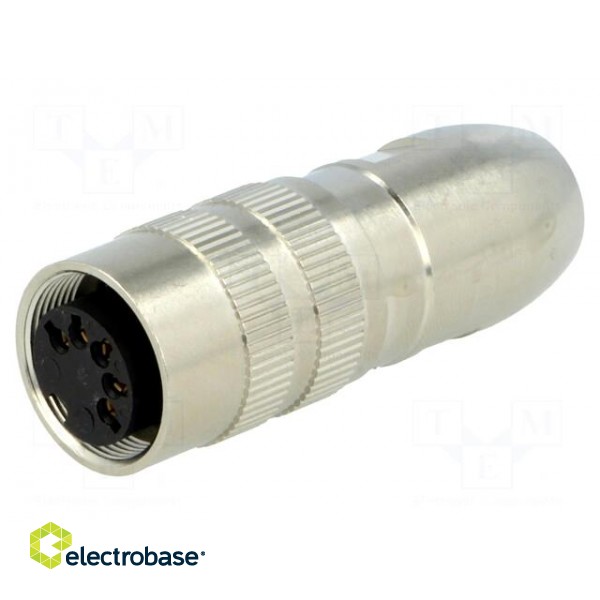 Connector: M16 | plug | female | soldering | for cable | PIN: 5 | 5A | 60V image 1