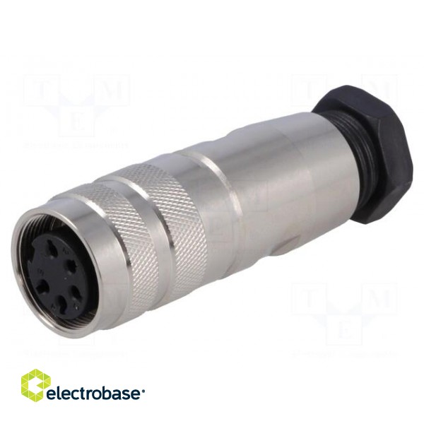 Connector: M16 | plug | female | soldering | for cable | PIN: 5 | 6A | 250V image 1