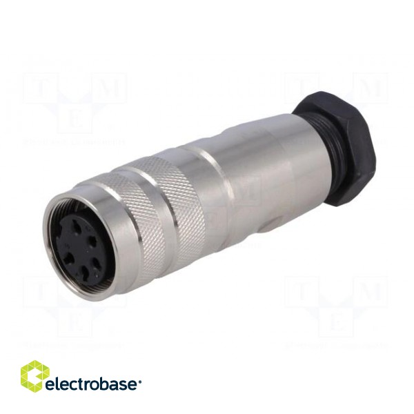 Connector: M16 | plug | female | soldering | for cable | PIN: 5 | 6A | 250V image 2